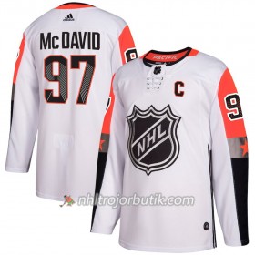 Män Ishockey Edmonton Oilers Tröja Connor McDavid 97 2018 NHL All-Star Pacific Division Adidas Vit Authentic